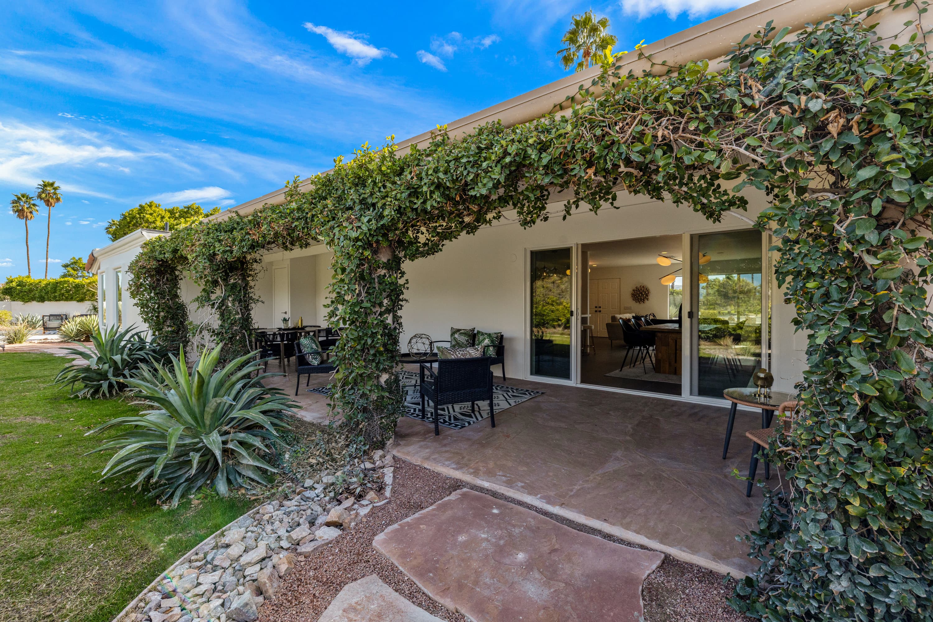Vine-covered patio
